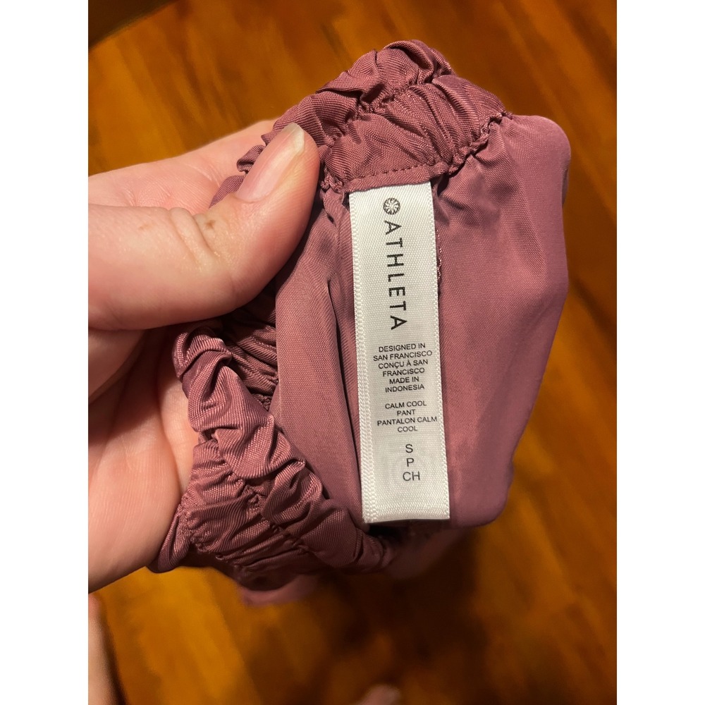 Athleta Women's Calm Cool Wide Leg Satin Pants Mauve Casual‎ Comfy- Size Small - Picture 4 of 6